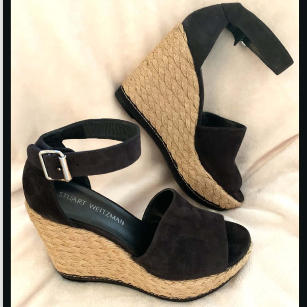 STUART WEITZMAN Wedge Sandal Ankle Strap US 7.5